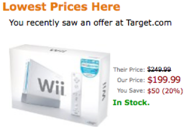 Smart Web Content Share your history to find great deals (but no Wii will be that cheap...)